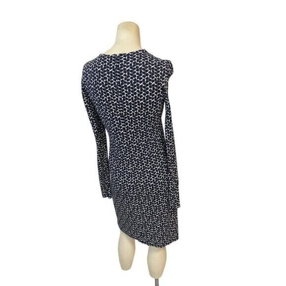 Tory Burch Terserra Navy White Geometric Print Dress XS - Picture 5 of 8